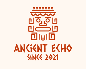 Aztec Head Statue logo design