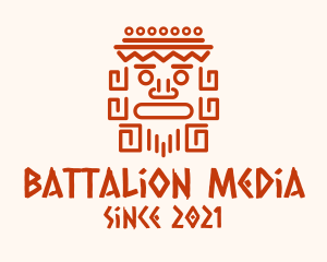 Aztec Head Statue logo design