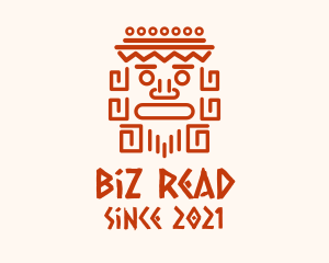 Aztec Head Statue logo design