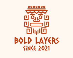 Aztec Head Statue logo design