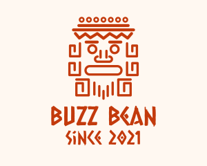 Aztec Head Statue logo design