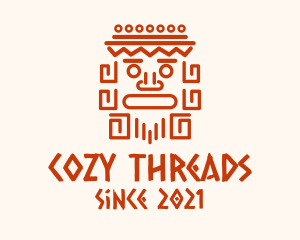 Aztec Head Statue logo design