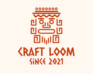 Aztec Head Statue logo design