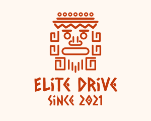 Aztec Head Statue logo design