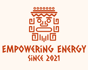 Aztec Head Statue logo design