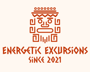 Aztec Head Statue logo design