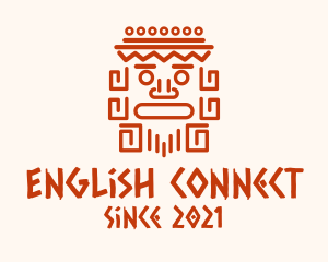 Aztec Head Statue logo design