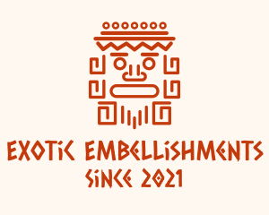 Aztec Head Statue logo design