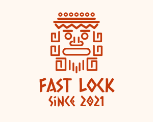 Aztec Head Statue logo design