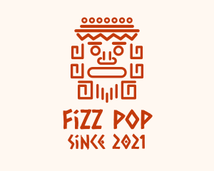 Aztec Head Statue logo design