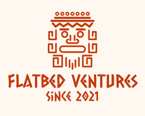 Aztec Head Statue logo design