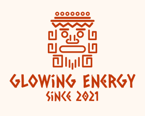 Aztec Head Statue logo design