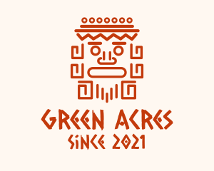 Aztec Head Statue logo design