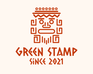 Aztec Head Statue logo design