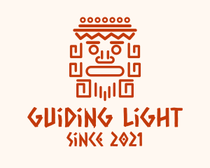 Aztec Head Statue logo design