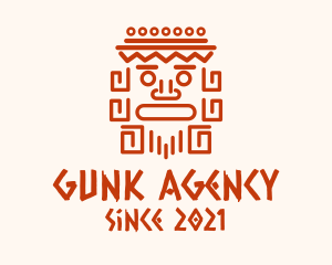 Aztec Head Statue logo design