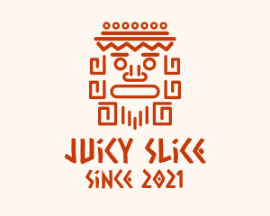 Aztec Head Statue logo design