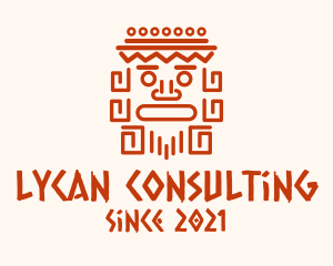 Aztec Head Statue logo design