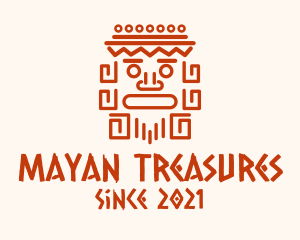 Aztec Head Statue logo design