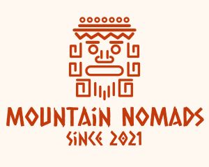 Aztec Head Statue logo design