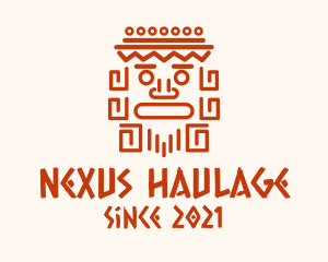 Aztec Head Statue logo design