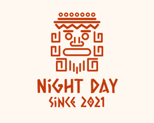 Aztec Head Statue logo design