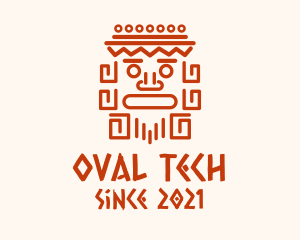 Aztec Head Statue logo design