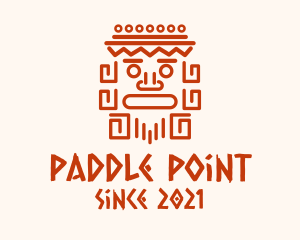 Aztec Head Statue logo design