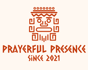 Aztec Head Statue logo design