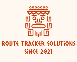 Aztec Head Statue logo design