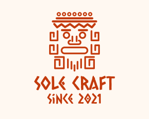 Aztec Head Statue logo design