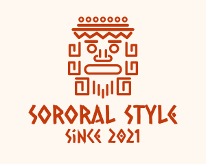 Aztec Head Statue logo design