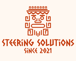 Aztec Head Statue logo design