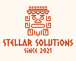 Aztec Head Statue logo design