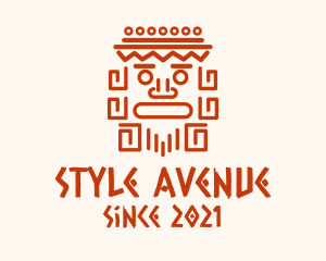 Aztec Head Statue logo design