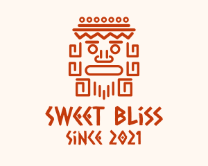 Aztec Head Statue logo design