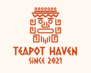 Aztec Head Statue logo design