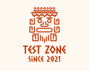 Aztec Head Statue logo design