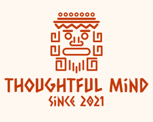 Aztec Head Statue logo design