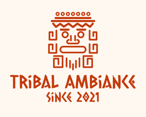 Aztec Head Statue logo design