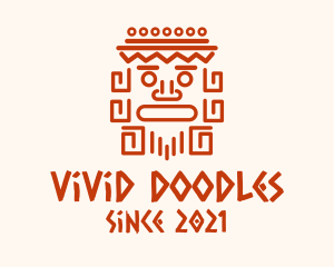 Aztec Head Statue logo design