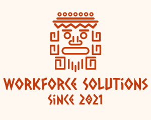 Aztec Head Statue logo design