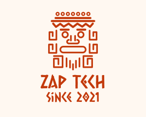 Aztec Head Statue logo design