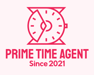 Pink Outline Wristwatch logo design