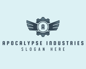 Industrial Gear Wing Mechanic logo design