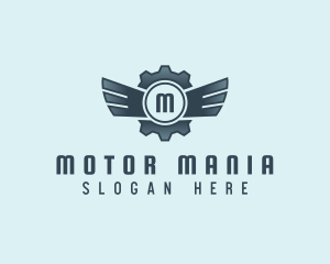 Industrial Gear Wing Mechanic logo design