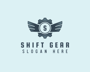 Industrial Gear Wing Mechanic logo design