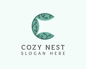 Ornate Floral Vine logo design