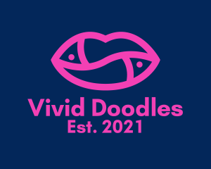 Hot Pink Lips  logo design