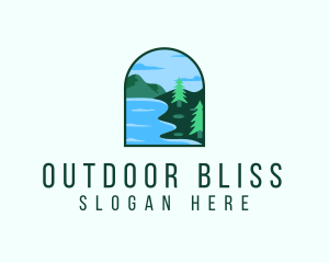 Pine Forest Lake Badge logo design